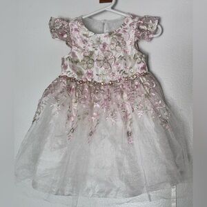 Rare Editions White embroidered shimmery floral dress
18 month
